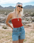 Lottie Hall Splasher Tube Top - True red