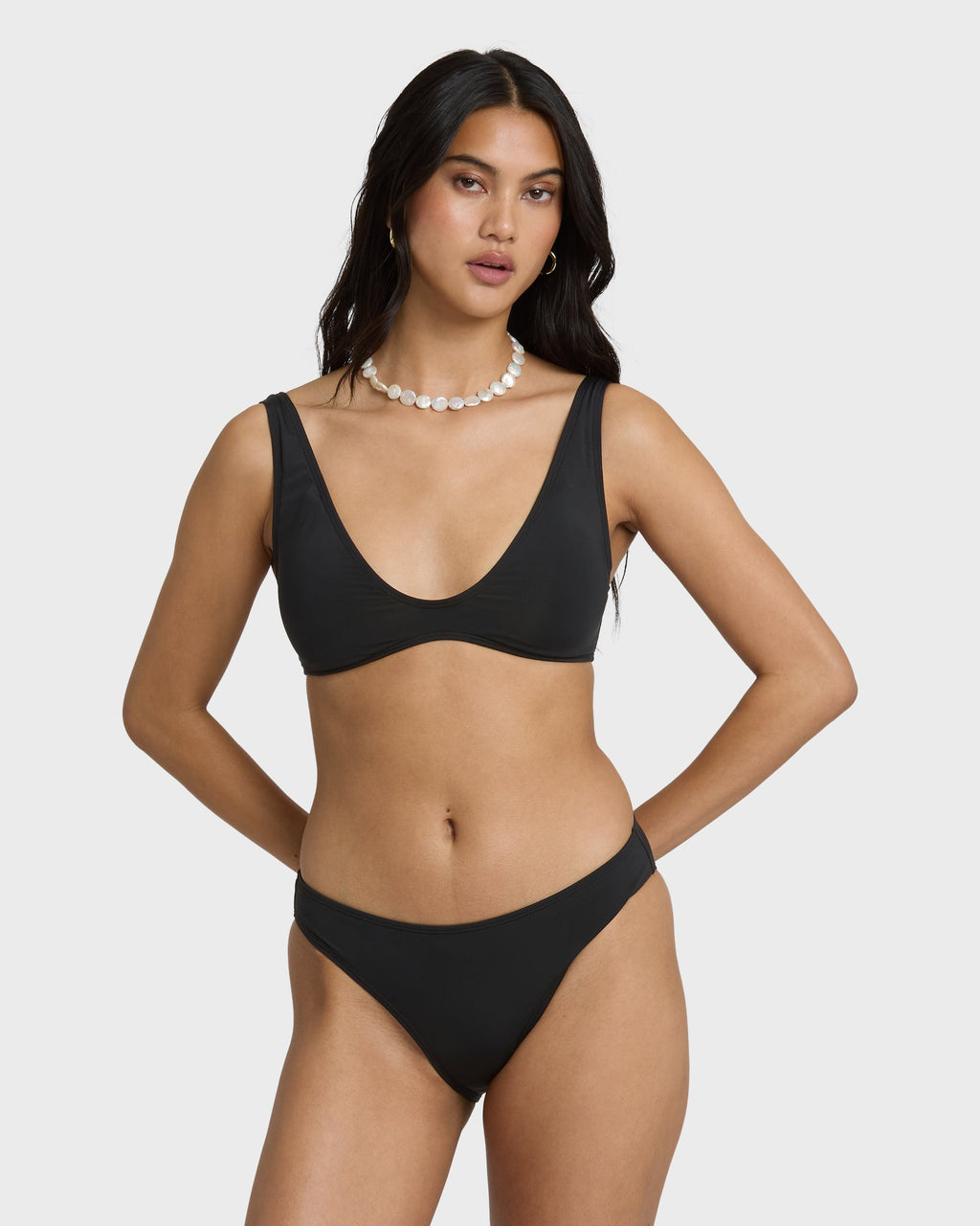 Sol Searcher Lowrider Full Bikini Bottoms - Black Pebble