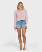 Daze Time Crewneck Sweater - Rosewater