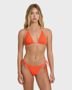 Summer High Triangle Bikini Top - Hot Coral