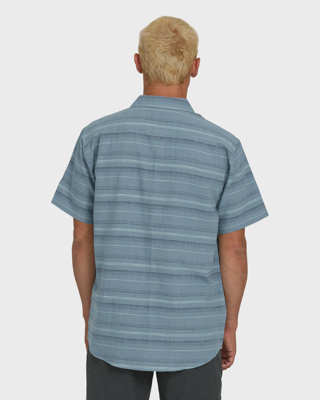 All Day Stripe Short Sleeve Shirt - Blue Fog