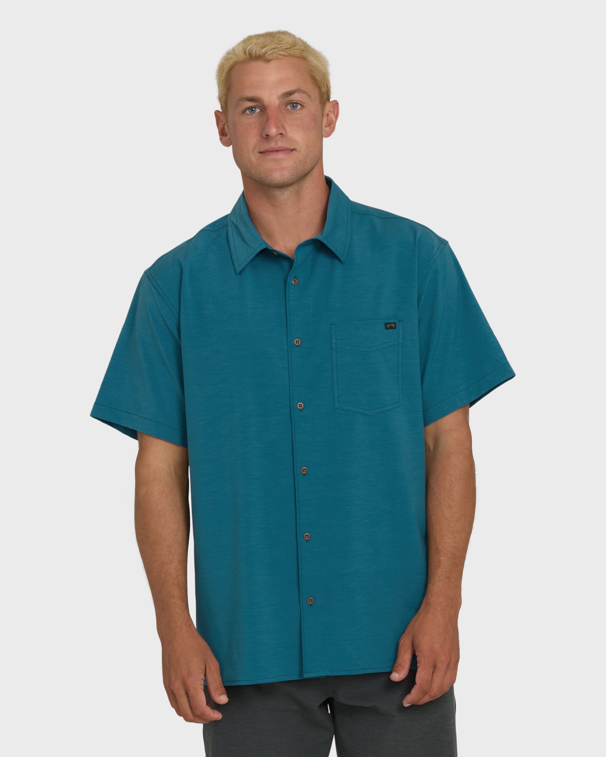 A/Div Surftrek Transit Short Sleeve Woven Shirt - Tropical Teal