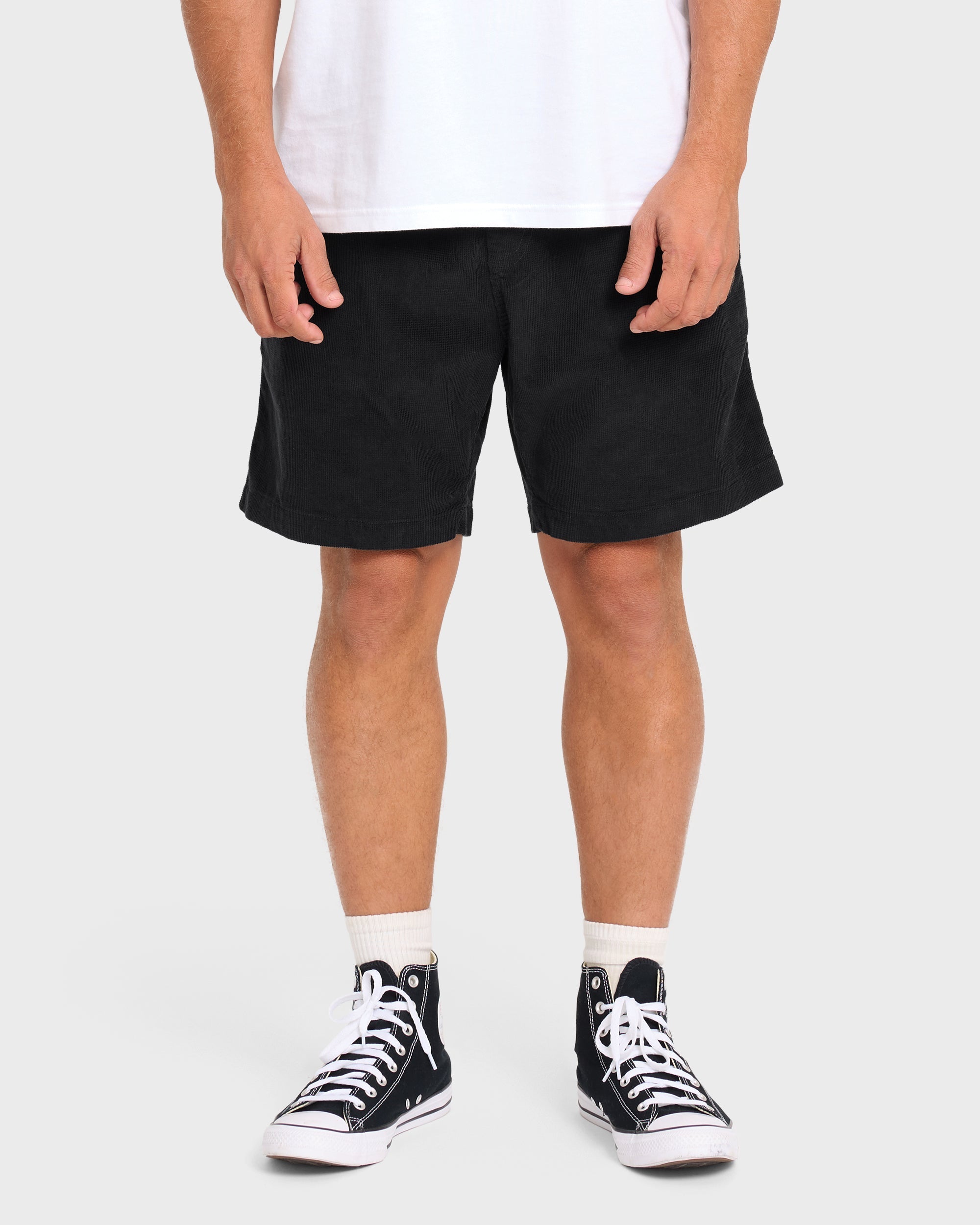 Larry Layback Corduroy Shorts - Black