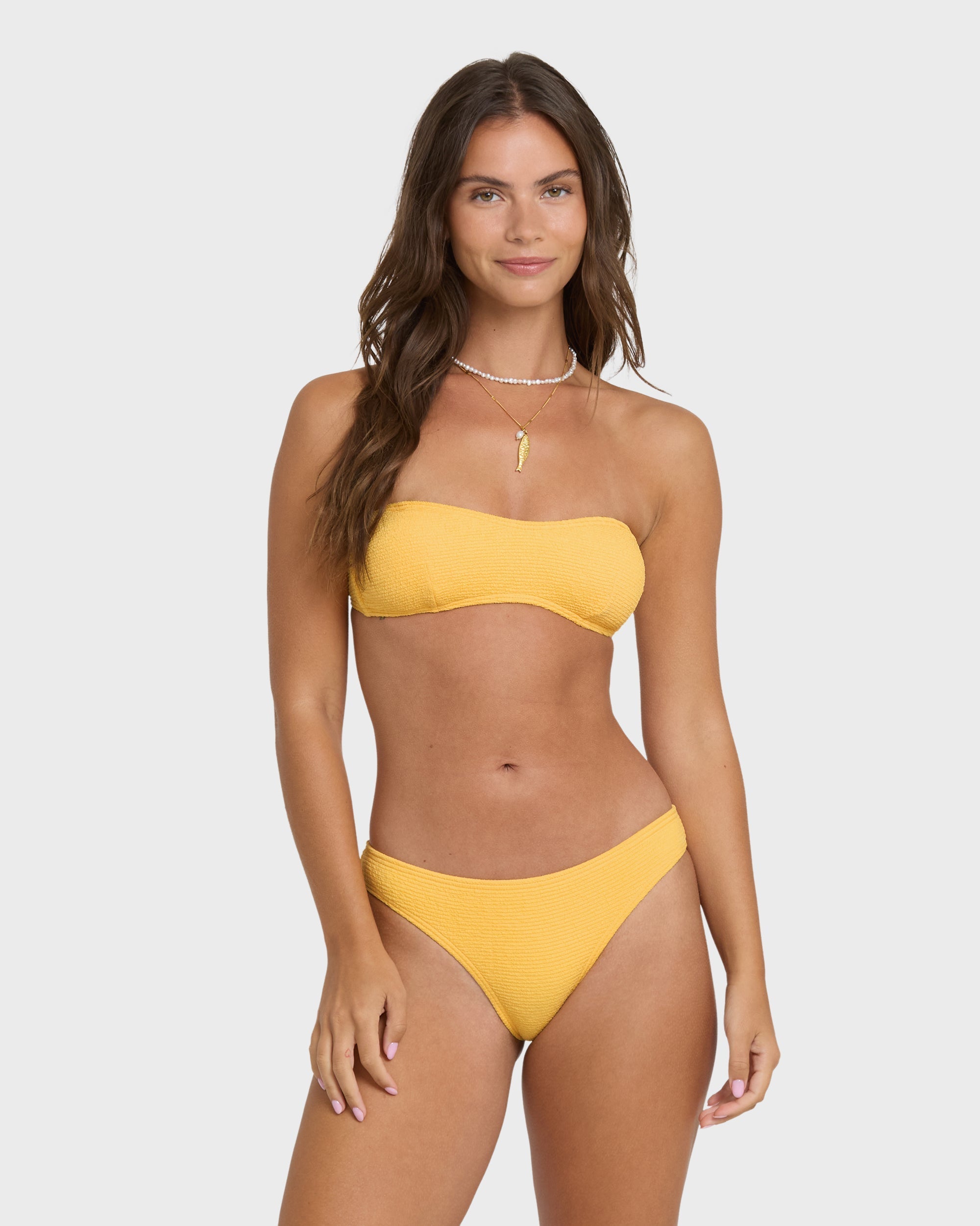 Crinkle Crush Sweetheart Bandeau Bikini Top - Sundress